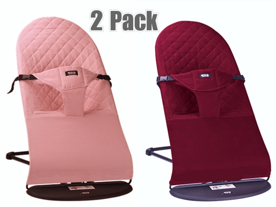 Two Pack Blue & Red Bouncer Replacement Cover - Soft Cotton