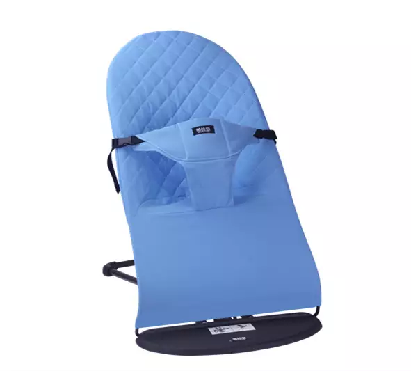 Blue Ergonomic Baby Bouncer Balance Chair With Cotton Cover
