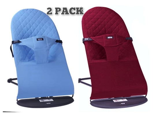 Two Pack Blue & Red Bouncer Replacement Cover - Soft Cotton