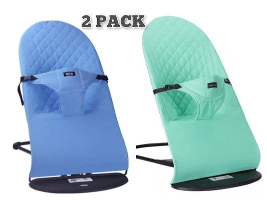 Two Pack Blue & Mint Bouncer Replacement Cover - Soft Cotton