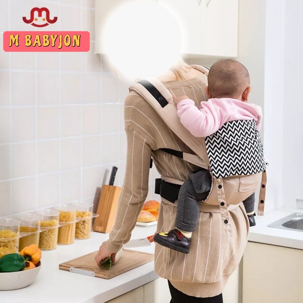 Cotton Baby Carrier Soft mei tai Carrier Brown Grey For Newborn, Infant, Toddler Baby Infant Carrier Breathable Ergonomic Adjustable Kangaro